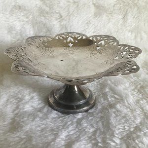 VTG Silver Plated Small Pedestal Dish, Footed Dish